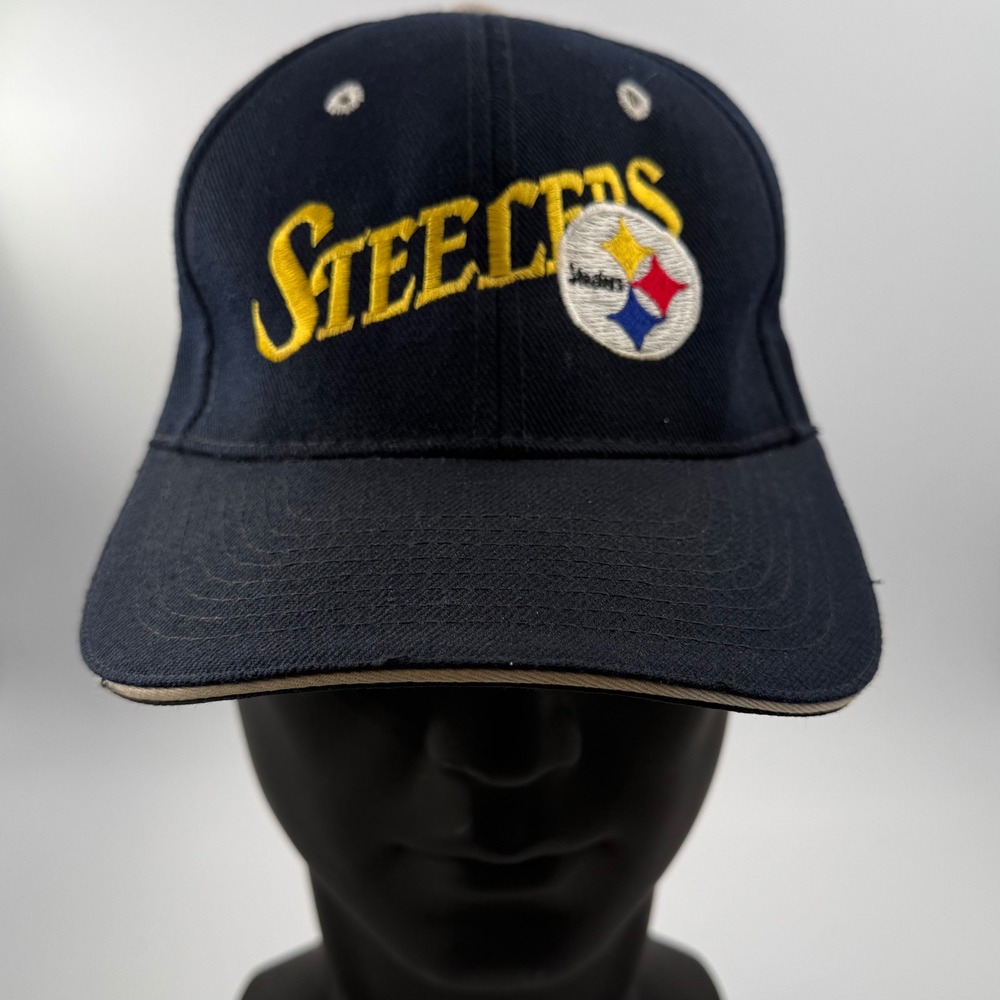 Pittsburgh Steelers Hat Navy Blue Embroidered Logo Adjustable Baseball Cap NFL